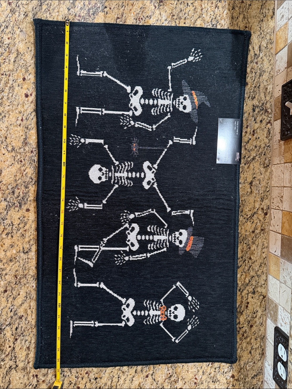 Halloween Skeleton Large Dish Mat